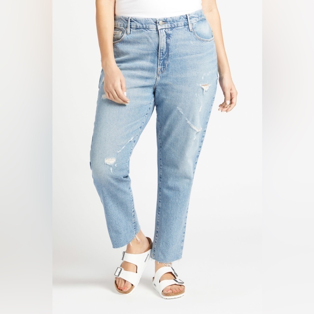 NWT Good American Weekender Straight Jeans